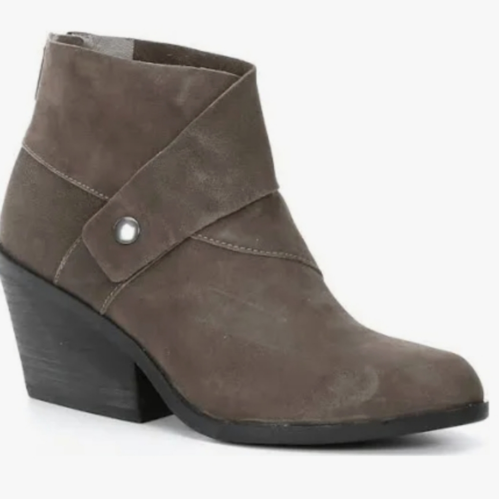 Eileen Fisher Women Comfort Wrap Snap Ankle Leather Heels Boots shoes sz 8